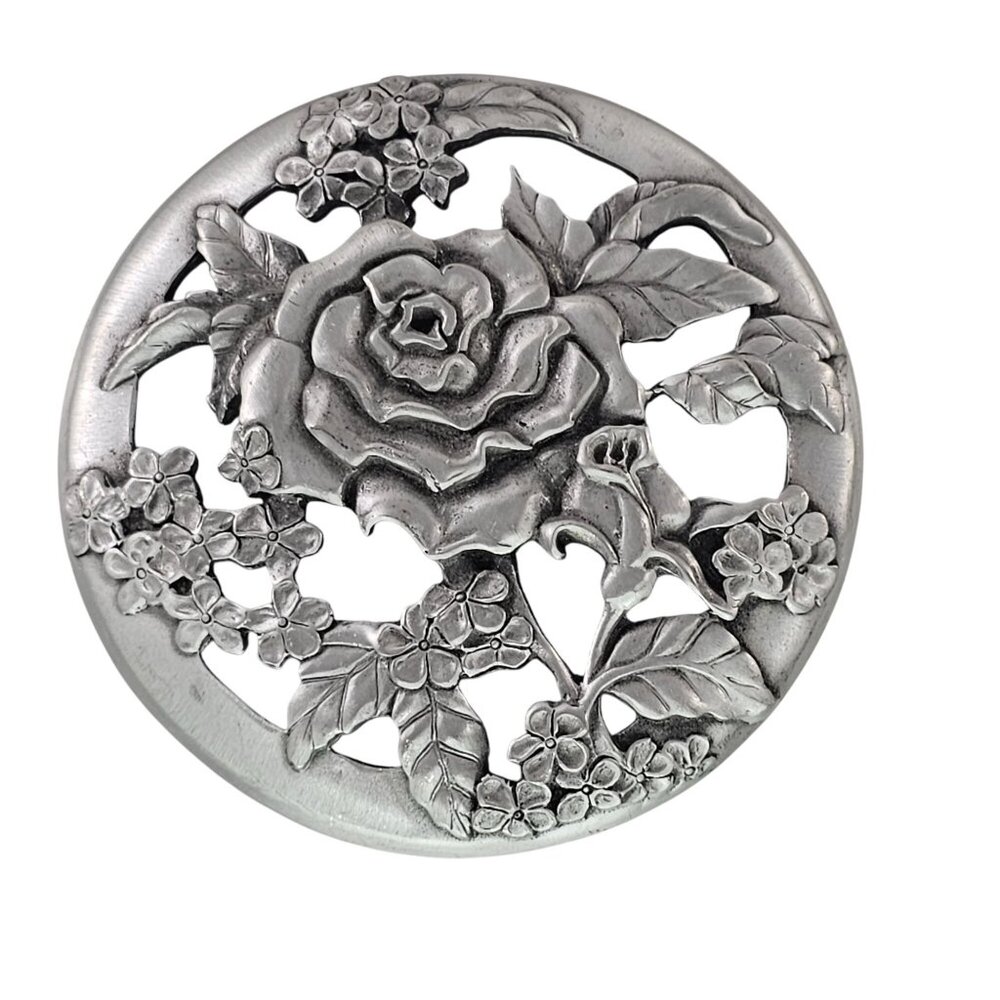 Vintage Seagull Pewter Roses Flowers Potpourri Holder LID ONLY 1988 Canada